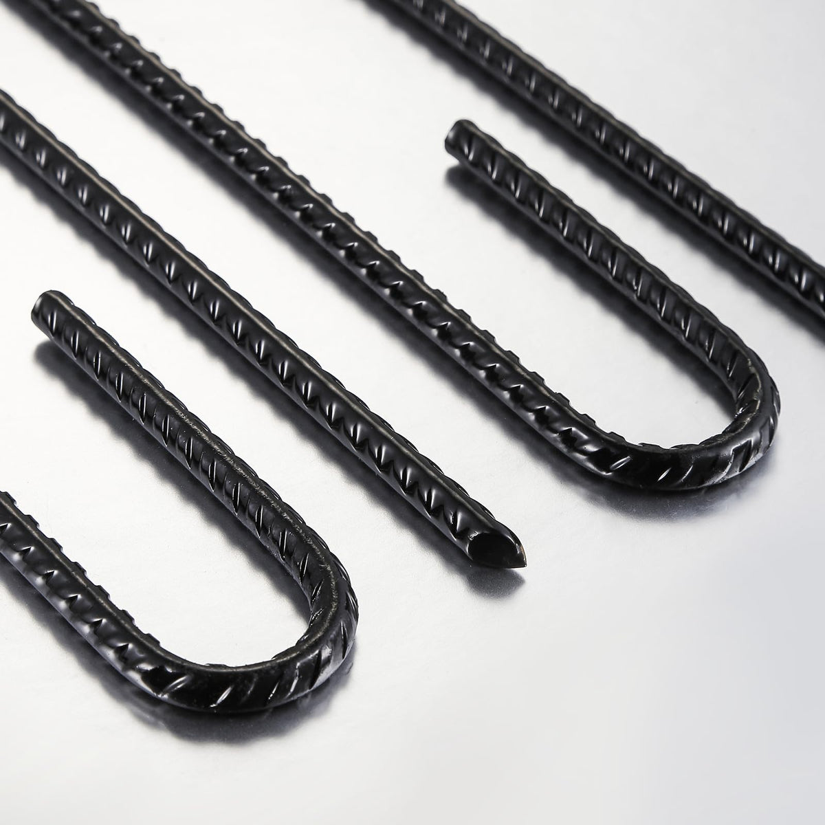 Wensilon Rebar U/J Hook Extra Heavy Duty, 12 inch x 1/4 inch Rust Proof Coated Steel Ground Anchors for Garden, Tent, Trampoline (10pcs, U-Hook)