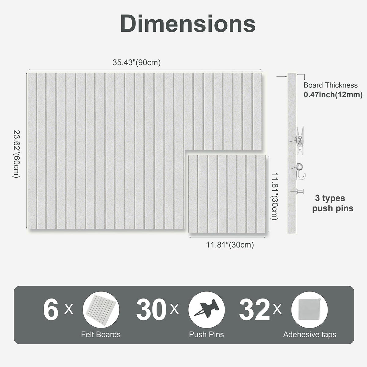 G Gamit 0.47" Thick Felt Pin Board 36"x24" Large Cork Board Alternative 6 Pack 11.81"x11.81"Felt Bulletin Board Wall Tiles Notice Board with 30 Pushpins for Home Office School(Fine-Light Camel)