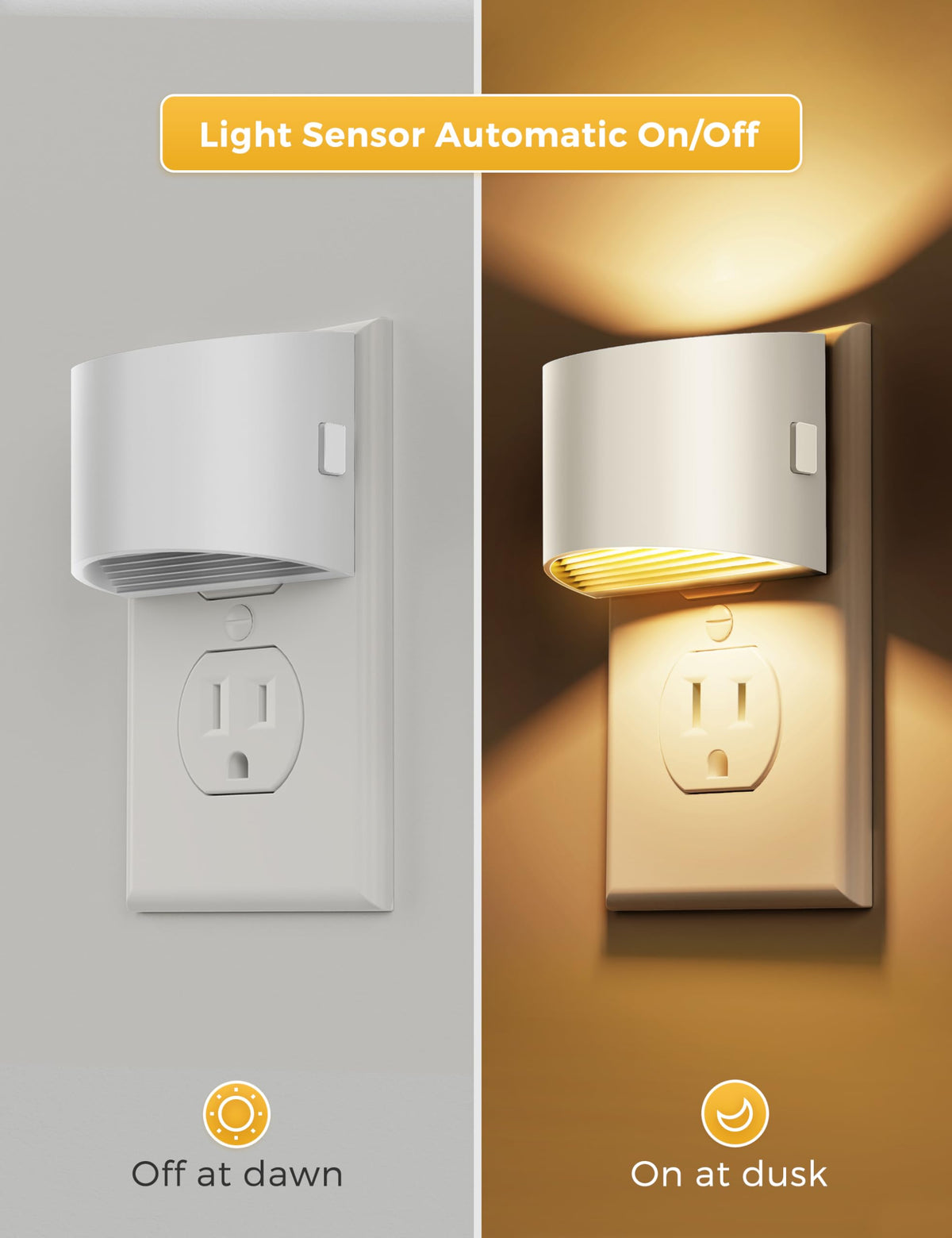 L LOHAS LED Night Lights Plug into Wall, Dimmable Night Light with 3 Level Brightness, 3000K Soft White, 2 Pack, White Housing