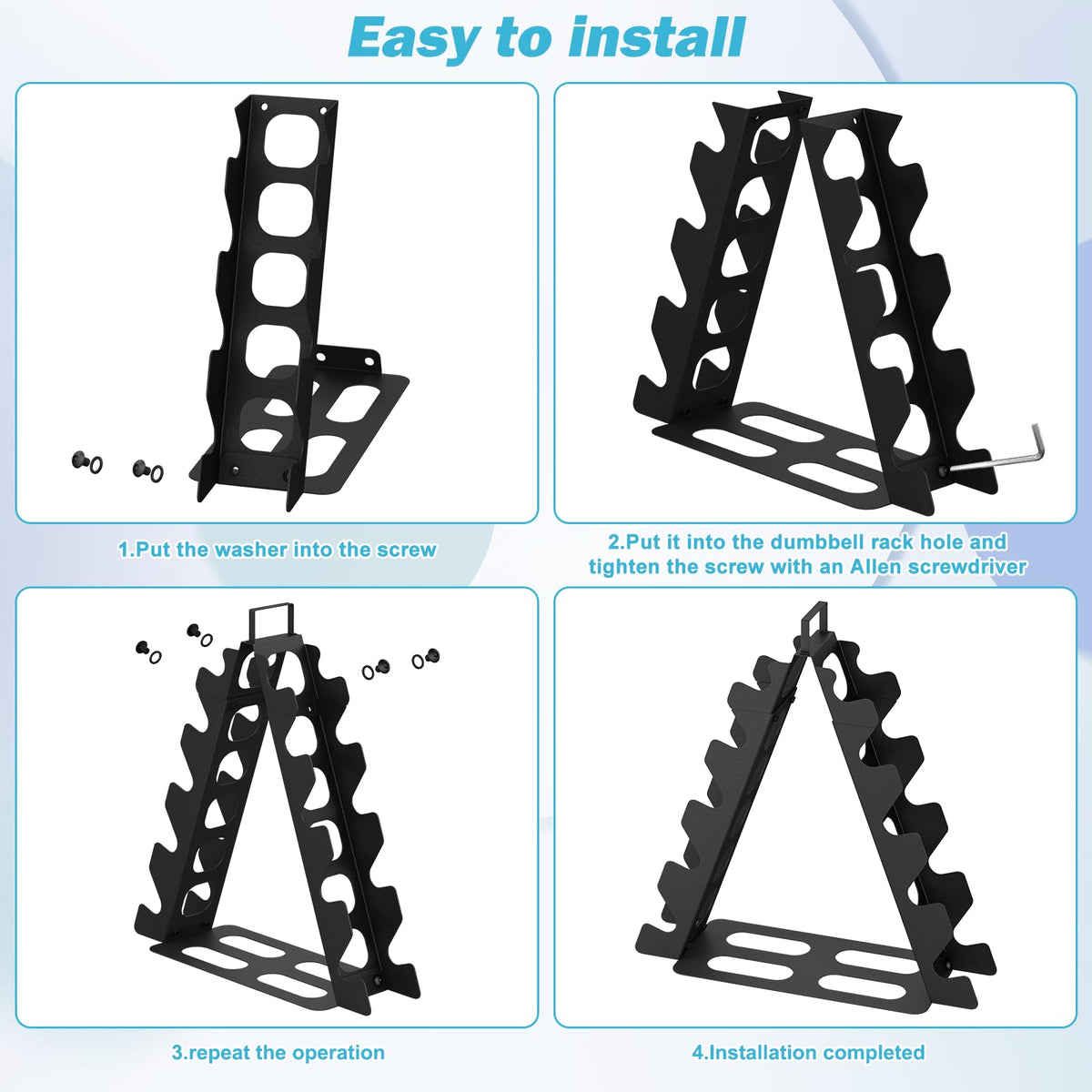 Dumbbell Rack 5 tier(Dumbbells not included), A-Frame Metal Dumbbell Holder with Handle, Multilevel Weight Storage Organizer for Dumbbells, Tree Shape Compact Weight Rack/Holder(Black)