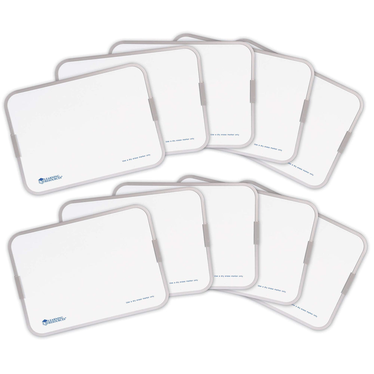 Learning Resources Magnetic Double Sided Dry Erase Boards, Set of 10 - White Board for Kids, Dry Erase Board Set, Student White Boards for Classroom, Mini Portable Whiteboard