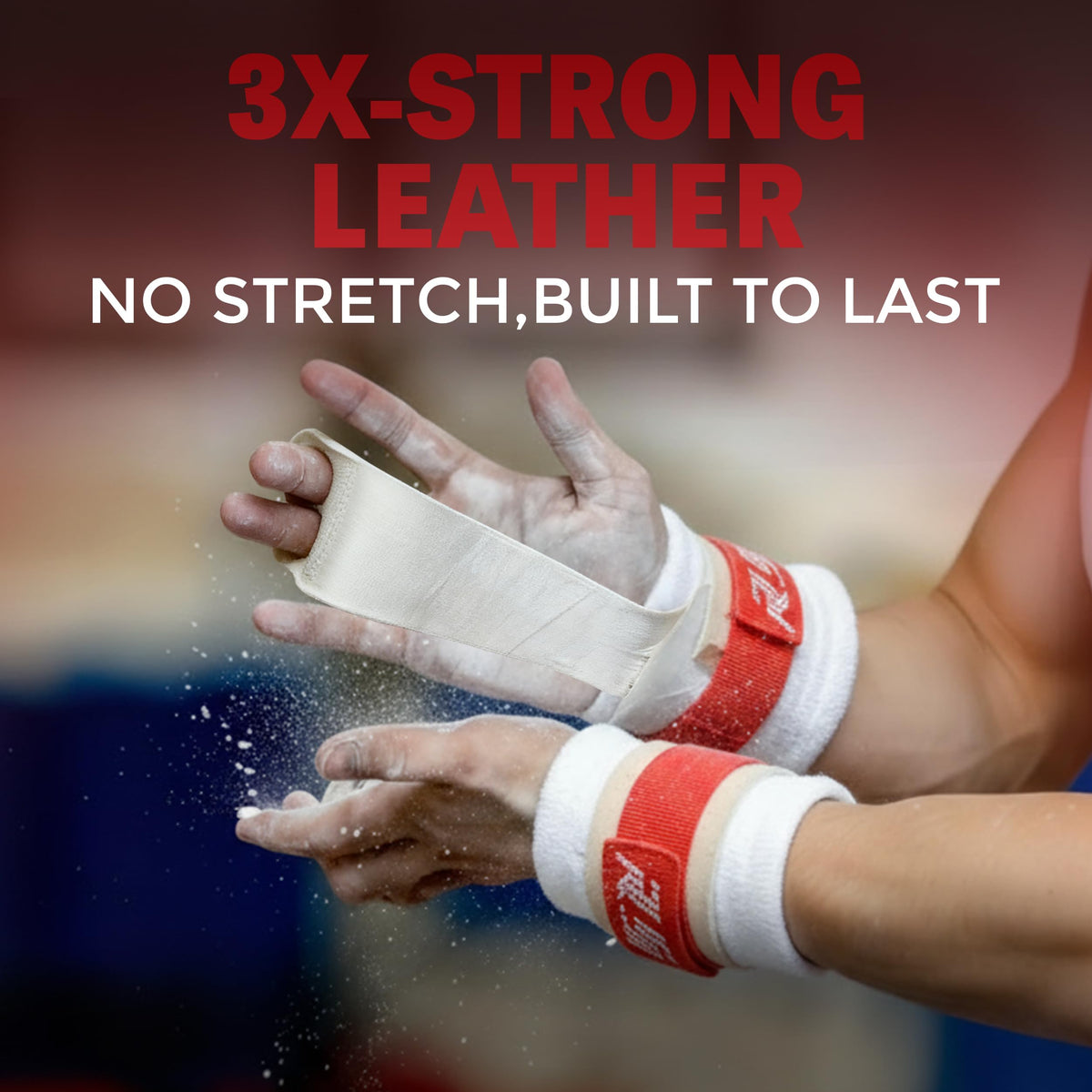 Reisport Protec Ring Gymnastics Grips for Men - Triple Strength Leather Hand Grips for Gymnastics Rings - Gymnastics Equipment & Accessories for Advanced Gymnasts