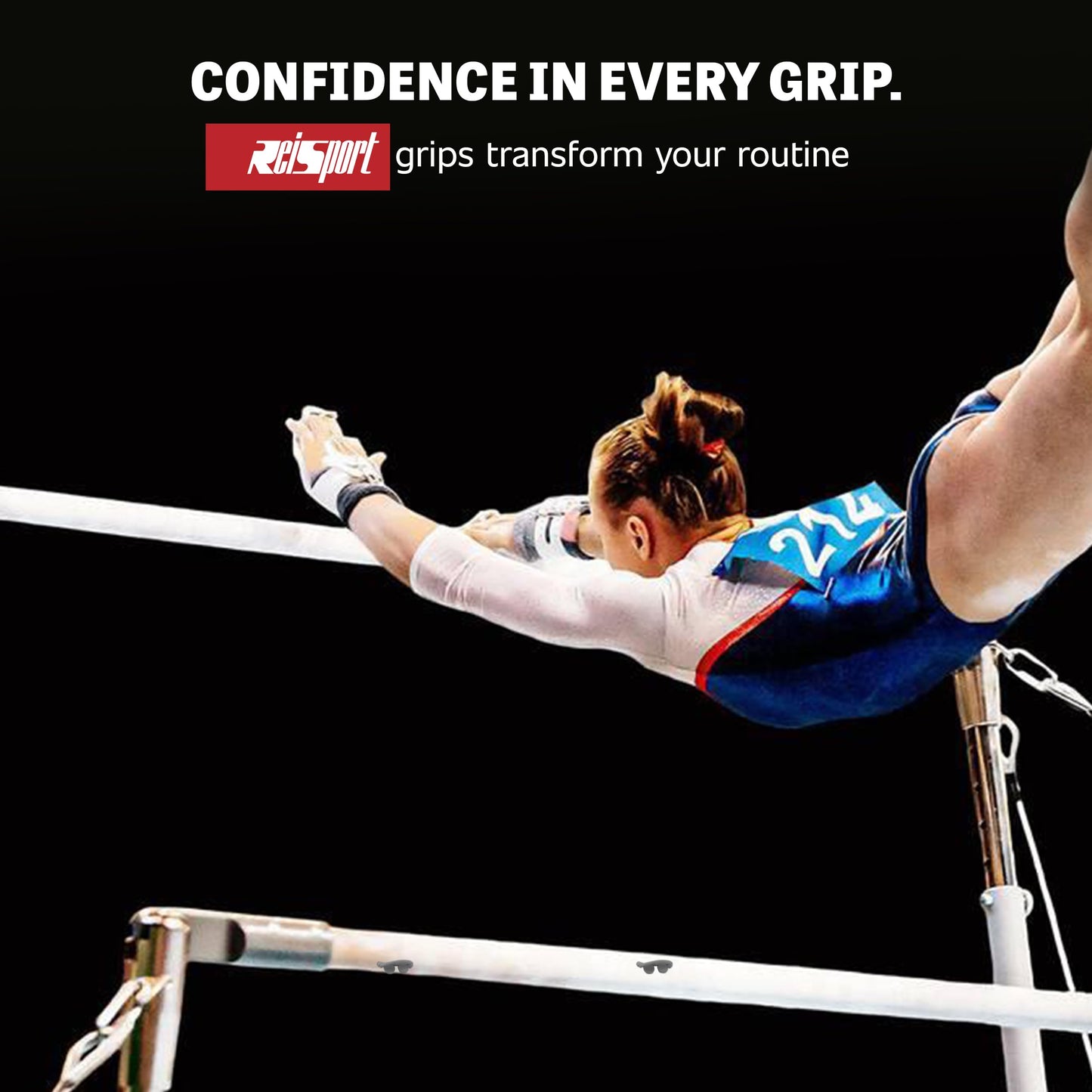 Reisport Women's Uneven Bar Double Buckle Gymnastics Grips - Durable Leather Hand Grips for Gymnastics Bars Women & Girls - Gymnastics Equipment & Accessories Advanced Gymnasts, Made in USA - X Small
