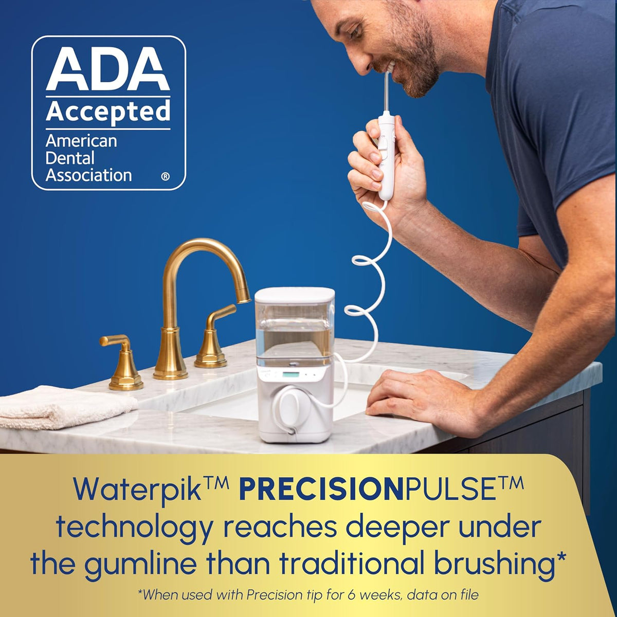 Waterpik Promax Water Flosser - SmartAdvance Mode for Optimal Gum Health | Quiet Design, 10 Settings, 5 Tips