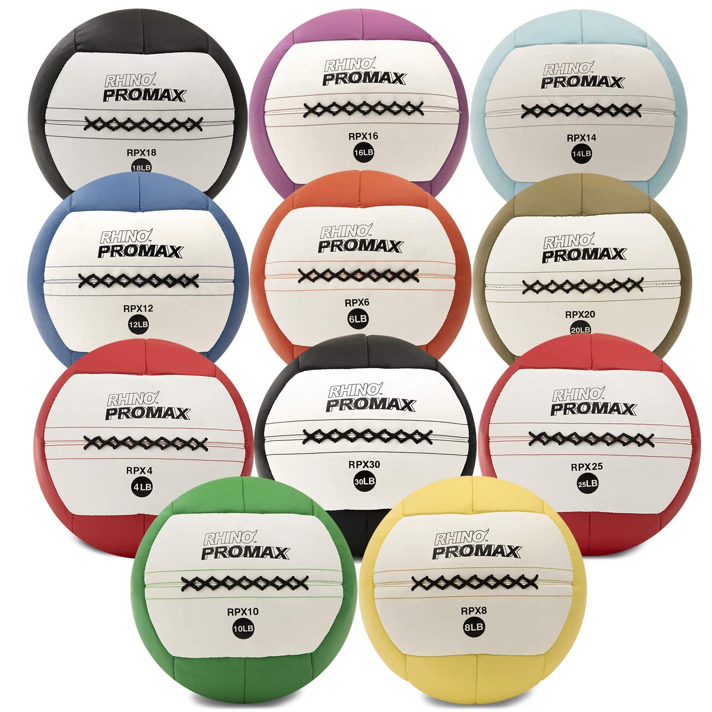 Champion Sports RPX10 Rhino Promax Slam Balls, 10 lb, Soft Shell with Non-Slip Grip, Medicine Wall Exercise Ball for Weightlifting, Plyometrics, Cross Training, & Home Gym Fitness