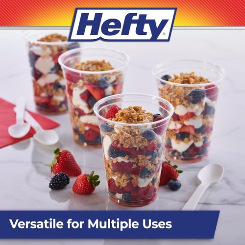 Hefty Clear Plastic Party Cups - 18 Ounce, 140 Count | Ideal for Events and Gatherings