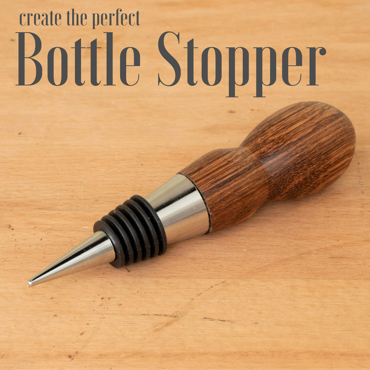 Savannah Classic Chrome Style Bottle Stopper with 3/8" x 16 tpi Threaded Post For Attaching Hand Made or Lathe Turned Handles … (5 Chrome Stoppers)