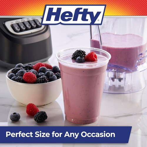 Hefty Clear Plastic Party Cups - 18 Ounce, 140 Count | Ideal for Events and Gatherings