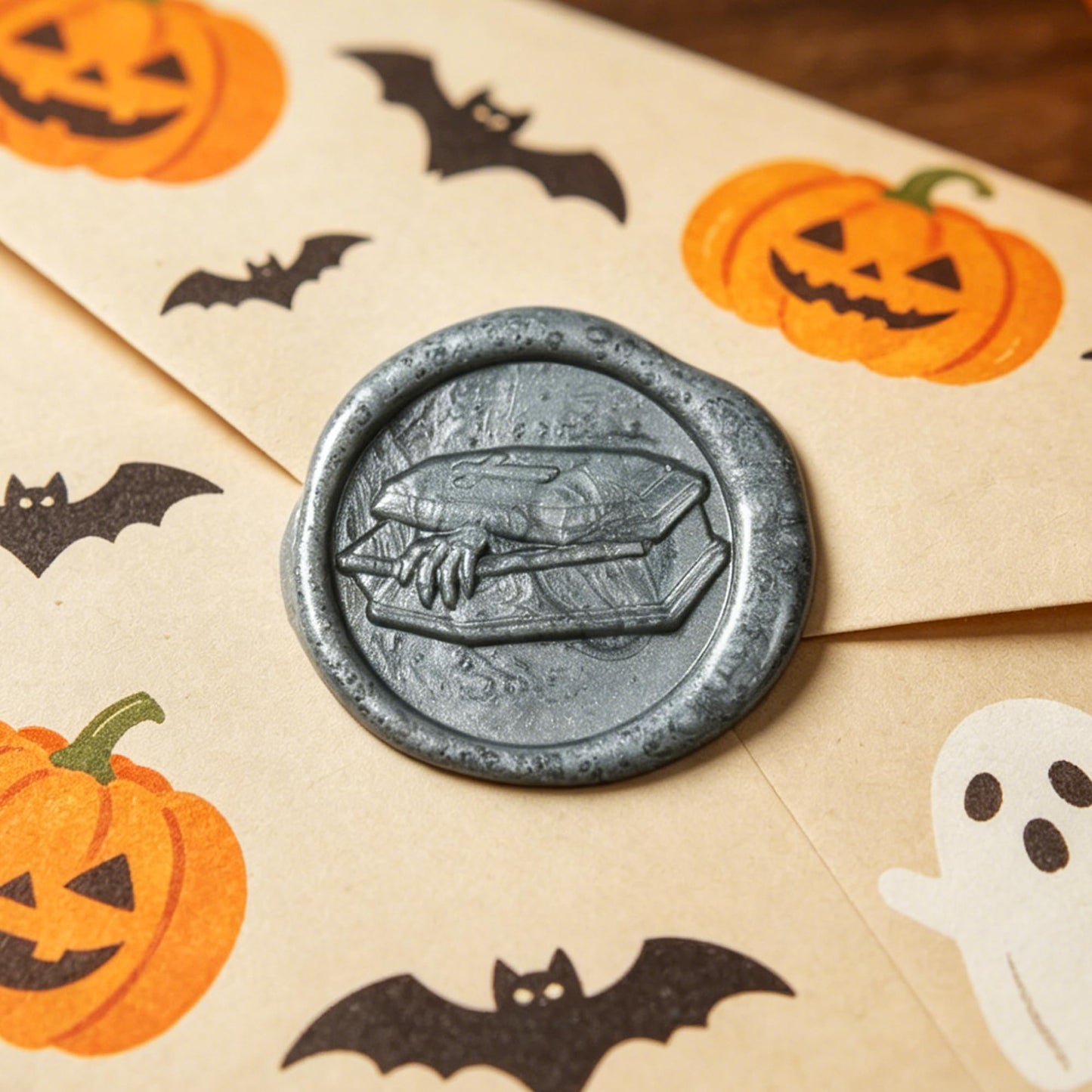 Mceal Wax Seal Stamp Head, 3D Embossed Relief for DIY Crafts, Wedding Invitations, Gift Wrapping, Halloween Collection (Halloween Pumpkin)