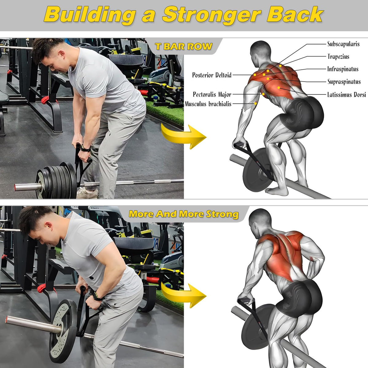XonyiCos Portable landmine Straps Handle for landmine Attachment for barbellGrips Landmine Attachments Home Gym Equipment for Build Arm Shoulder Back Muscles