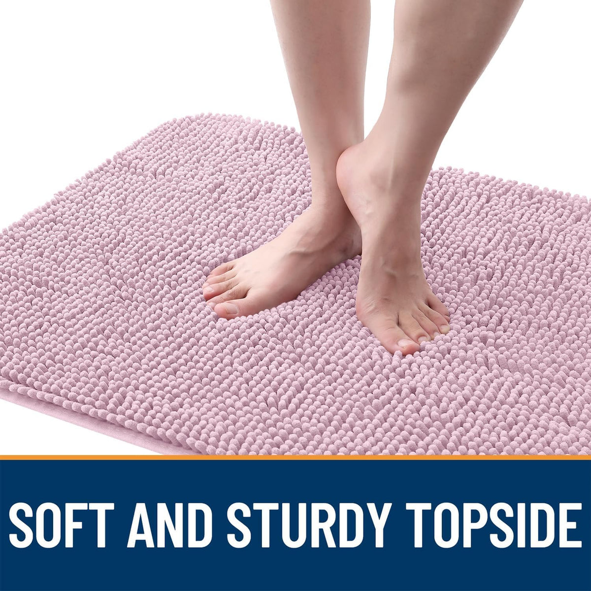 OLANLY Dog Door Mat - Absorbent Non-Slip Washable Doormat for Muddy Paws | 47x17, Dusty Rose