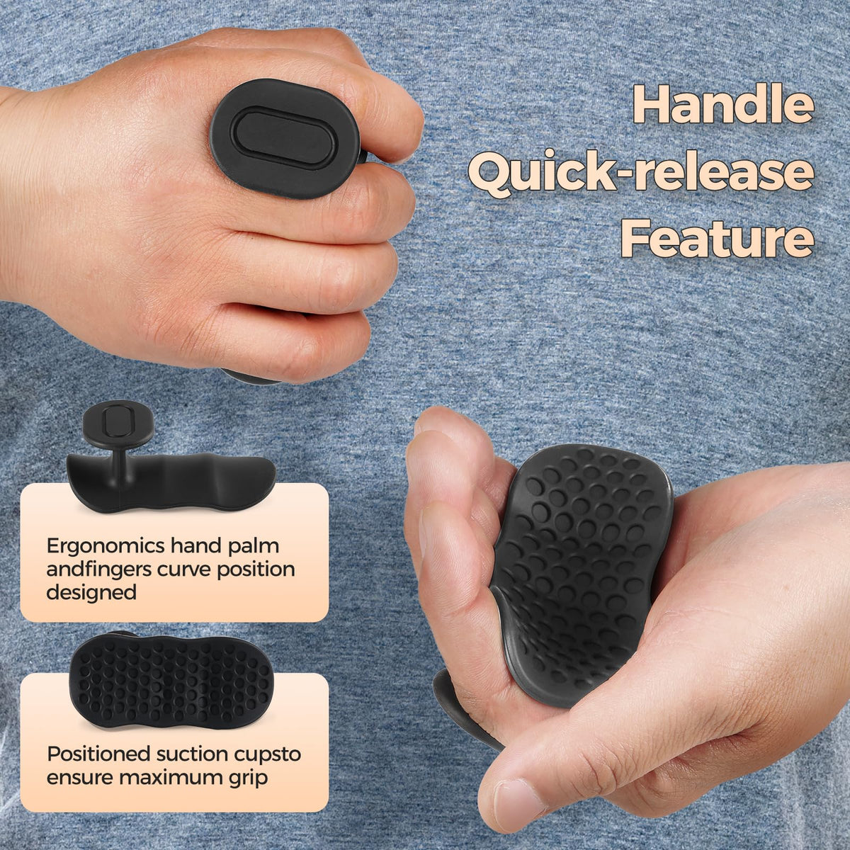 Kenilah Weight Lifting Gloves Rubber Gym Grips for Men Women, Weightlifting Anti-Slip Workout Grips for Weight Lifting, Dumbbell, Deadlift, Bar Pad Pull Up Grippers, Gym Training and Exercise (Gray)