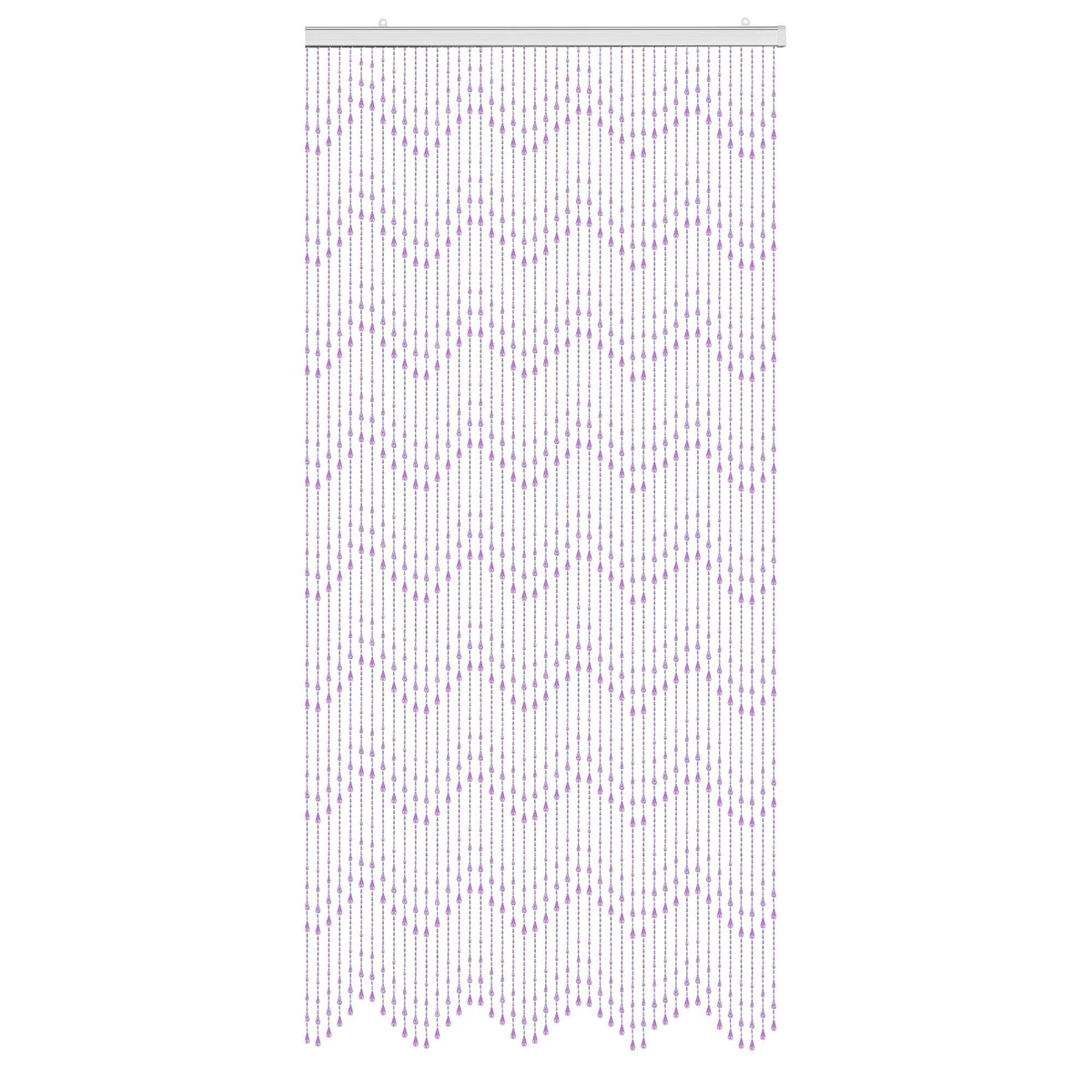 GeeComfy Crystal Beaded Curtain 35.5 x 79 Inches 45 Strands Acrylic Hanging Door Beads String Curtain Room Divider for Doorway Window Living Room Bedroom Decor, Wave Pattern - Pink