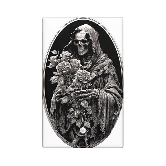 Creepy Floral Light Switch Cover Plates/Outlet Covers, Roses for Halloween Decor, Thermoplastic Wall Plates, Standard Size Blank Cover Plate