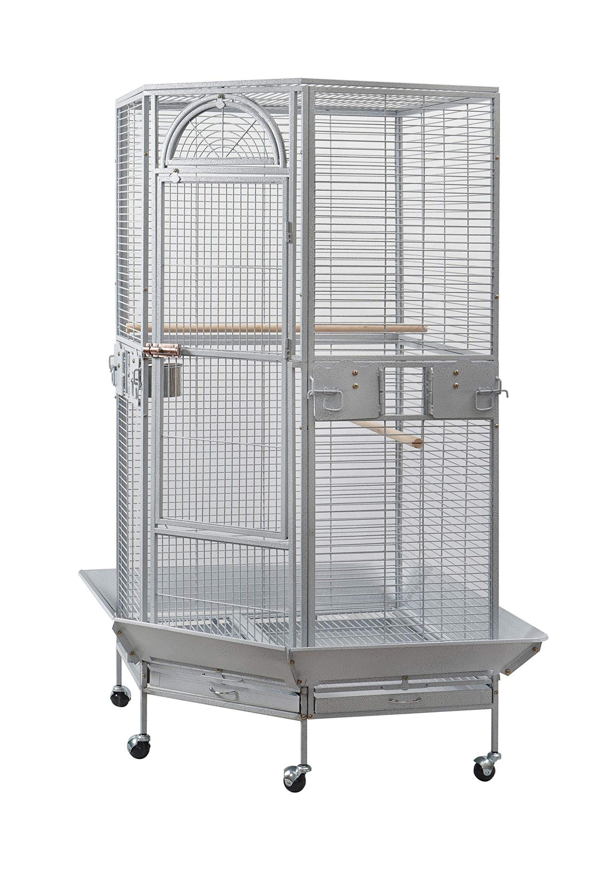 Seny Corner Bird Cage for Cockatiel Parakeet Black and White New (White)