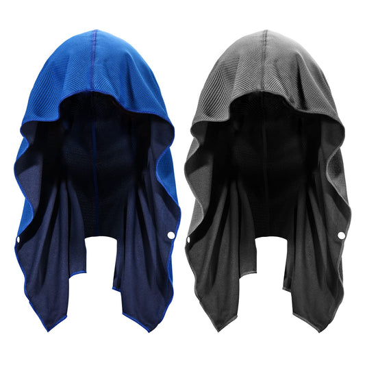 Sukeen Cooling Hoodie Towel for Men, Quick Drying Cooling Towels for Neck and Face, Cooling Head Towels Stay Chill Towel, Sport Workout Cooling Neck Wrap for Hot Weather