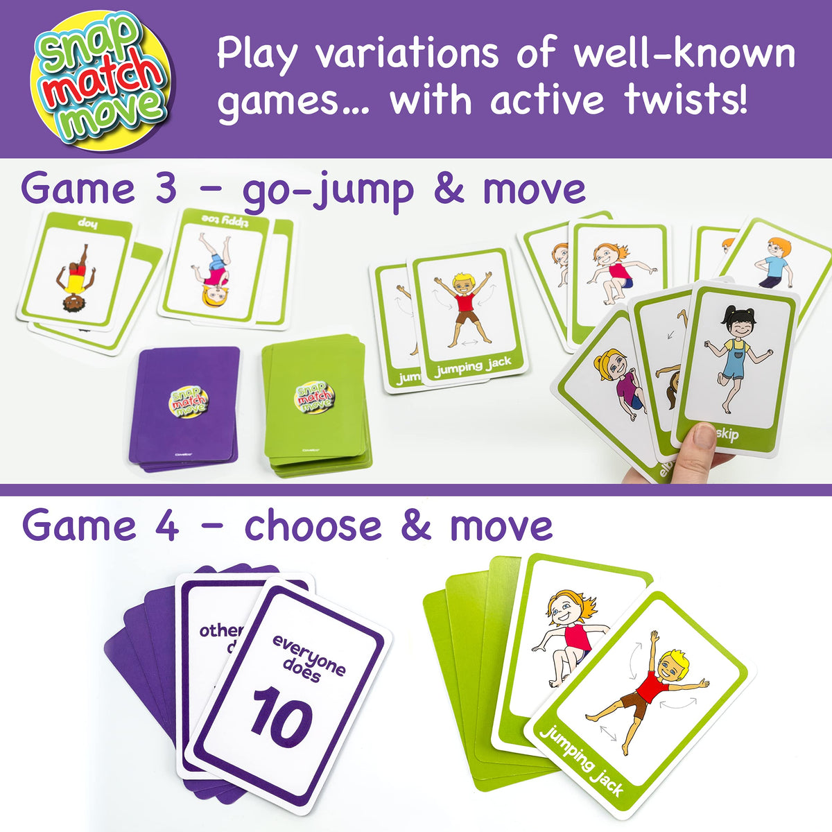Covelico Kids Exercise Cards & Dice Set – 52 Activity Cards & 3 Foam Dice, Recess Toys, PE Equipment, Gross Motor Games for Kids 3–5, Indoor & Outdoor
