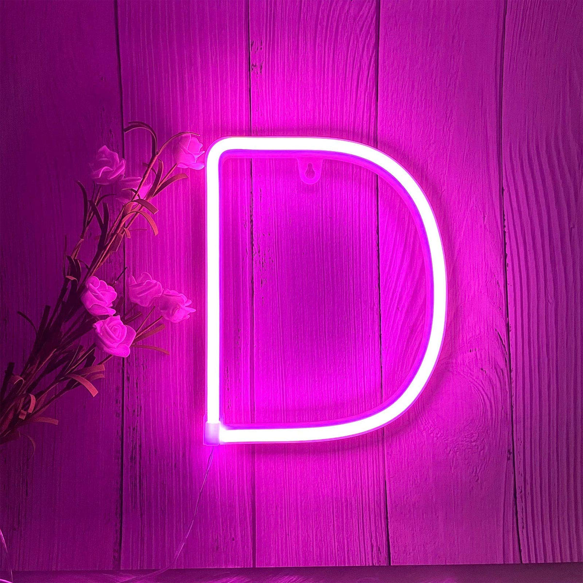 ENUOLI Pink Neon Letter Sign - Battery/USB Powered LED Alphabet Neon Art Lights for Wedding, Birthday, Christmas & Home Bar Decoration