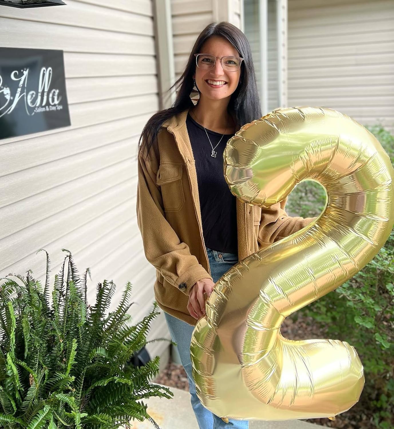 Light Gold Number 6 Balloon - 40 Inch Giant Foil Balloon for 6th Birthday Party Decorations
