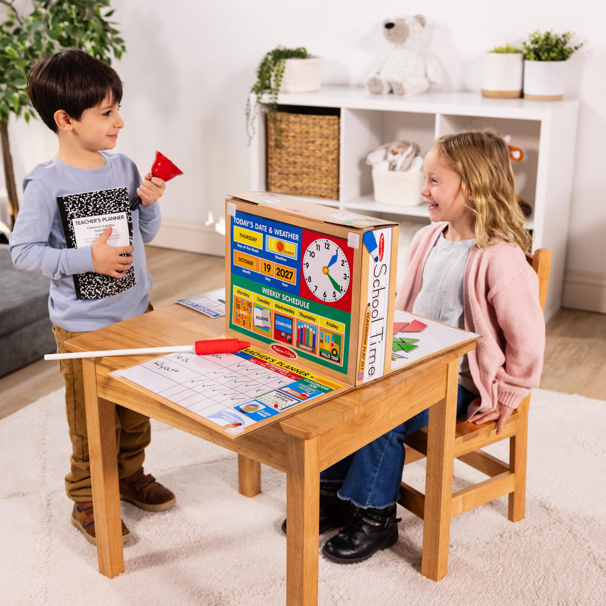 Melissa & Doug School Time! Classroom Play Set Game - Be Teacher or Student - FSC Certified