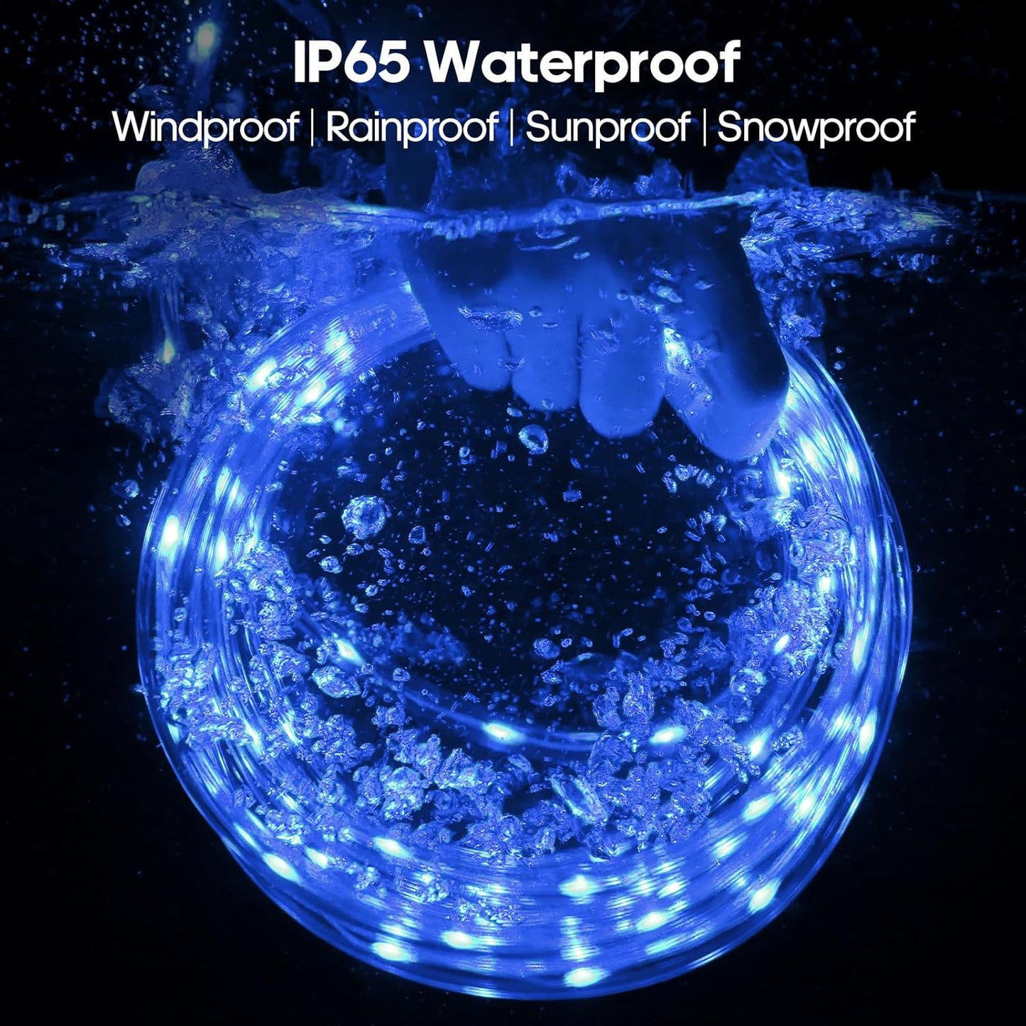 720 LED Rope Lights by [Brand Name] - 100Ft Waterproof Outdoor Lights with Remote, 8 Modes & 4 Brightness Levels | Blue