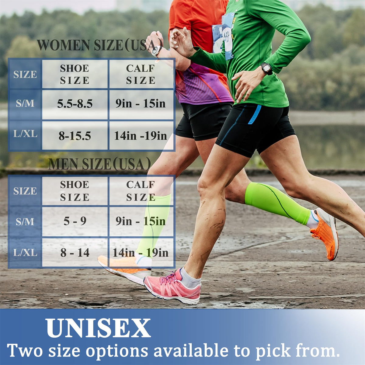 CHARMKING Compression Socks for Women & Men (8 Pairs) 15-20 mmHg Graduated Copper Support Calf Socks are Best for Pregnant, Nurses - Boost Performance, Circulation, Knee High Wide Calf(L/XL, Black)