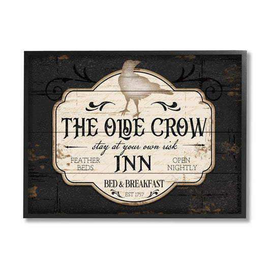Stupell Industries The Olde Crow Inn Halloween Sign Est. 1757