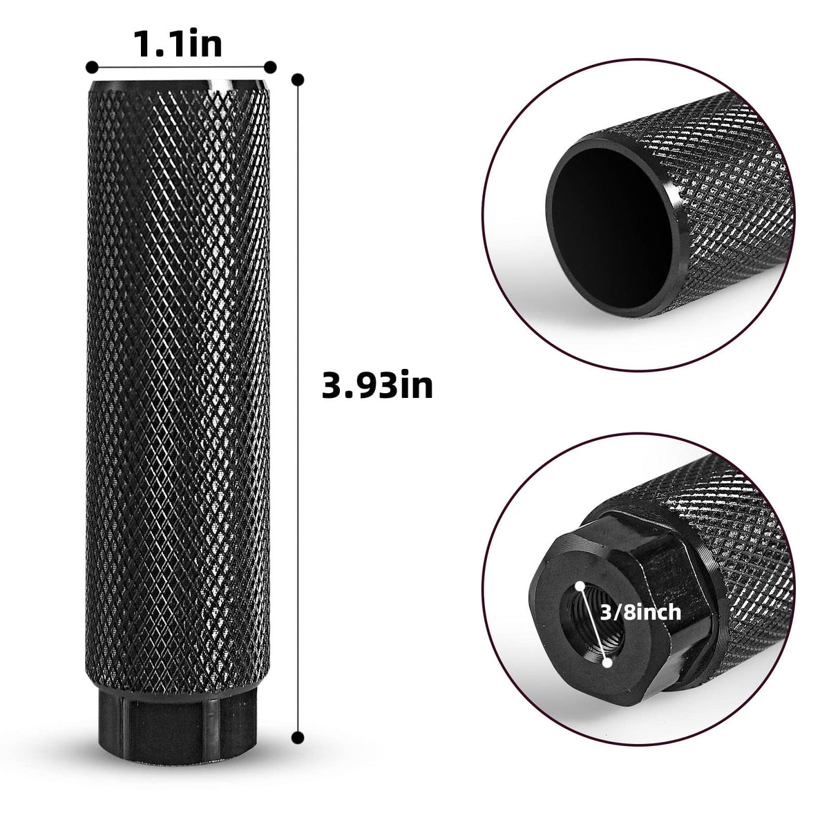 Bike Pegs, Aluminum Anti-Skid Bmx Bicycle Foot Pegs for Mountain Bike Cycling, Stunt Pegs Fit 3/8 inch Axles (Black)