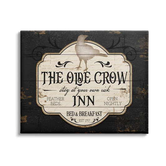 Stupell Industries The Olde Crow Inn Halloween Sign Est. 1757