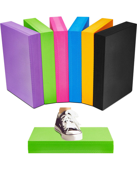 Hanaive 2/4/6 Pcs Balance Pad Foam Pad 11.81 x 7.87 x 1.97 Inch Yoga Mat Non Slip Cushion Exercise Knee Mat for Fitness Stability Stretching, Pilates, Physical Therapy, Core Trainer(6 Color,6 Pcs)