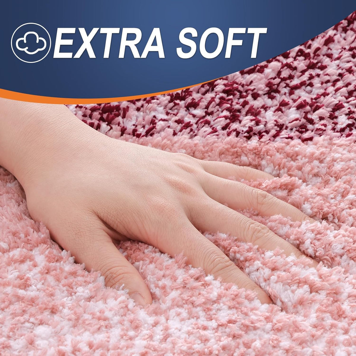 OLANLY Luxury U-Shaped Toilet Rugs - Extra Soft, Absorbent Microfiber Bath Mat, 24x20, Red