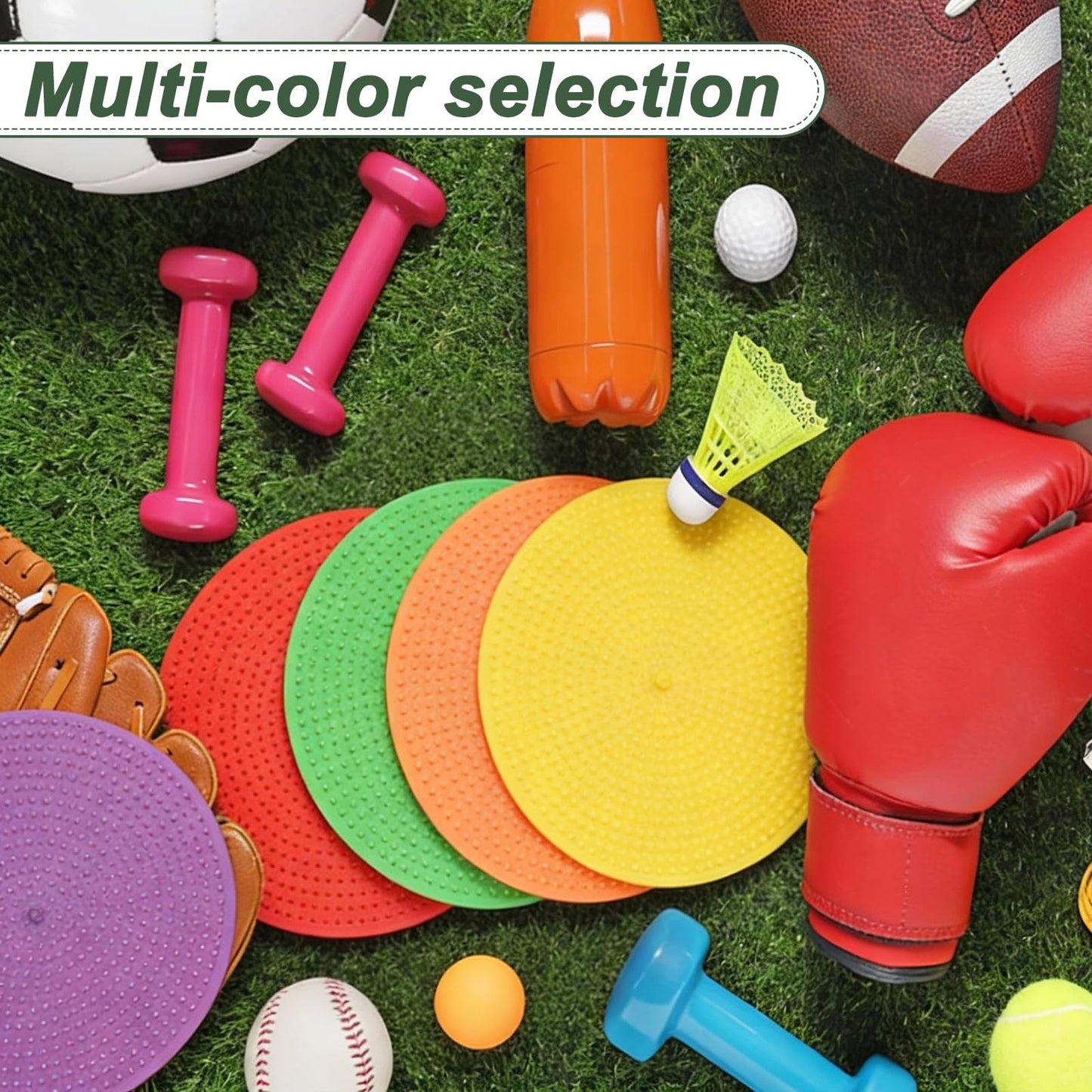 YELARXI Spot Markers for Agility Dot, Non-Slip Poly Spots Floor Dots Flat Field Soccer Training Equipment 9 in & 18 Pcs & Red -Fitting for (Gym/Sports/Training/PE Games/Dance)