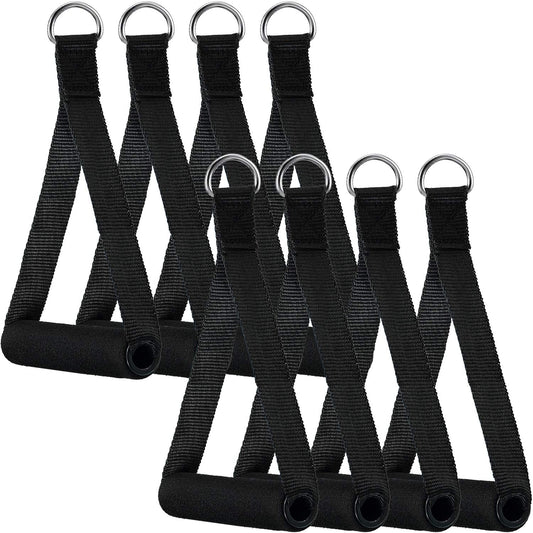 Sumind 8 Pcs Gym Exercise Handles Replacement Cable Machine Attachments for Home Gym Equipment Pulley System Resistance Bands, Strength Trainer, Heavy Duty Workout Handles
