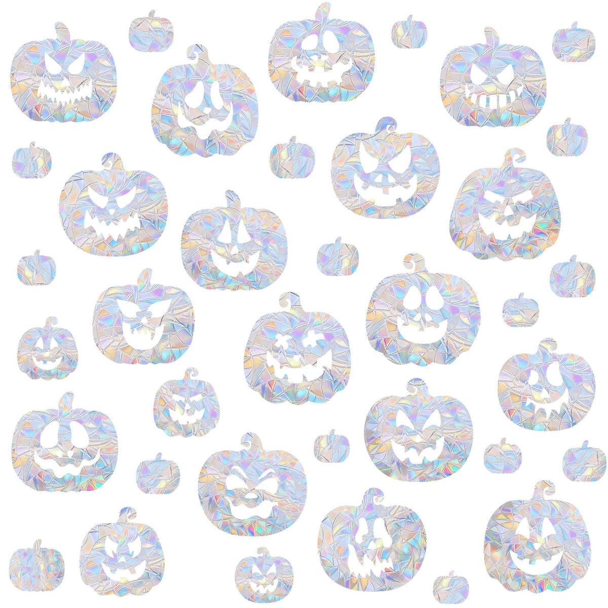 Pumpkin Window Cling Halloween Window Clings Static Clings for Glasss Windows Sun Catcher Rainbow Stickers Ainti Collision Windows Decals for Bird Strike Halloween Decorations
