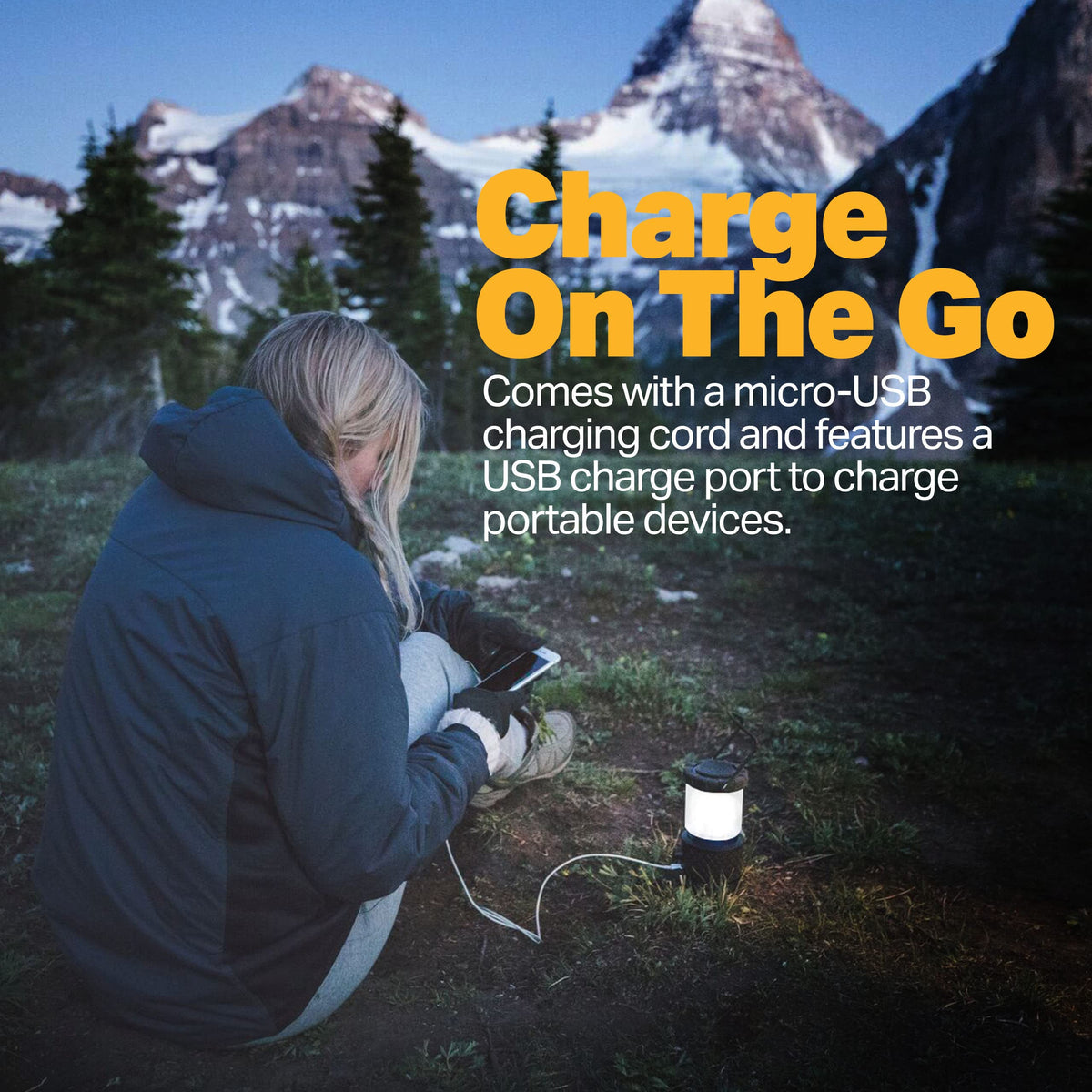 LUXPRO Rechargeable Dual-Power 940 Lumen LED Lantern with Diffused Lens for Up to 155 Hours of Use - Camping Lantern with Built-in Power Bank - Dimmable LED Light with IPX4 Water-Resistant Rating