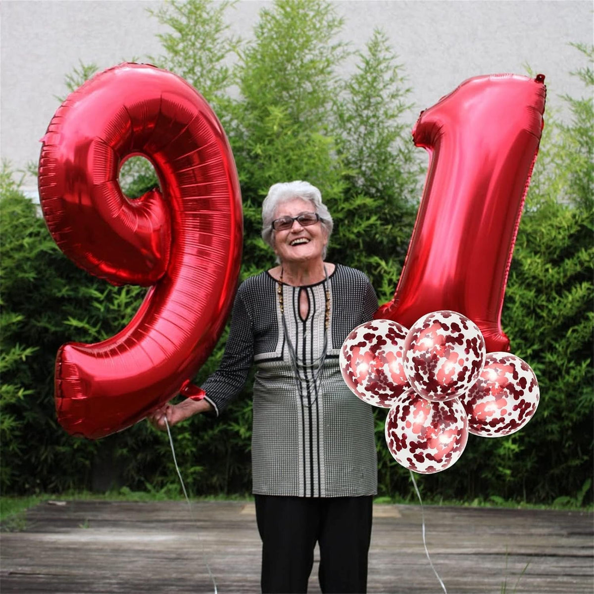 Self-Inflating 40-Inch Red Number 6 Balloons by [Brand Name] | Foil Mylar for Birthday Parties & Anniversaries