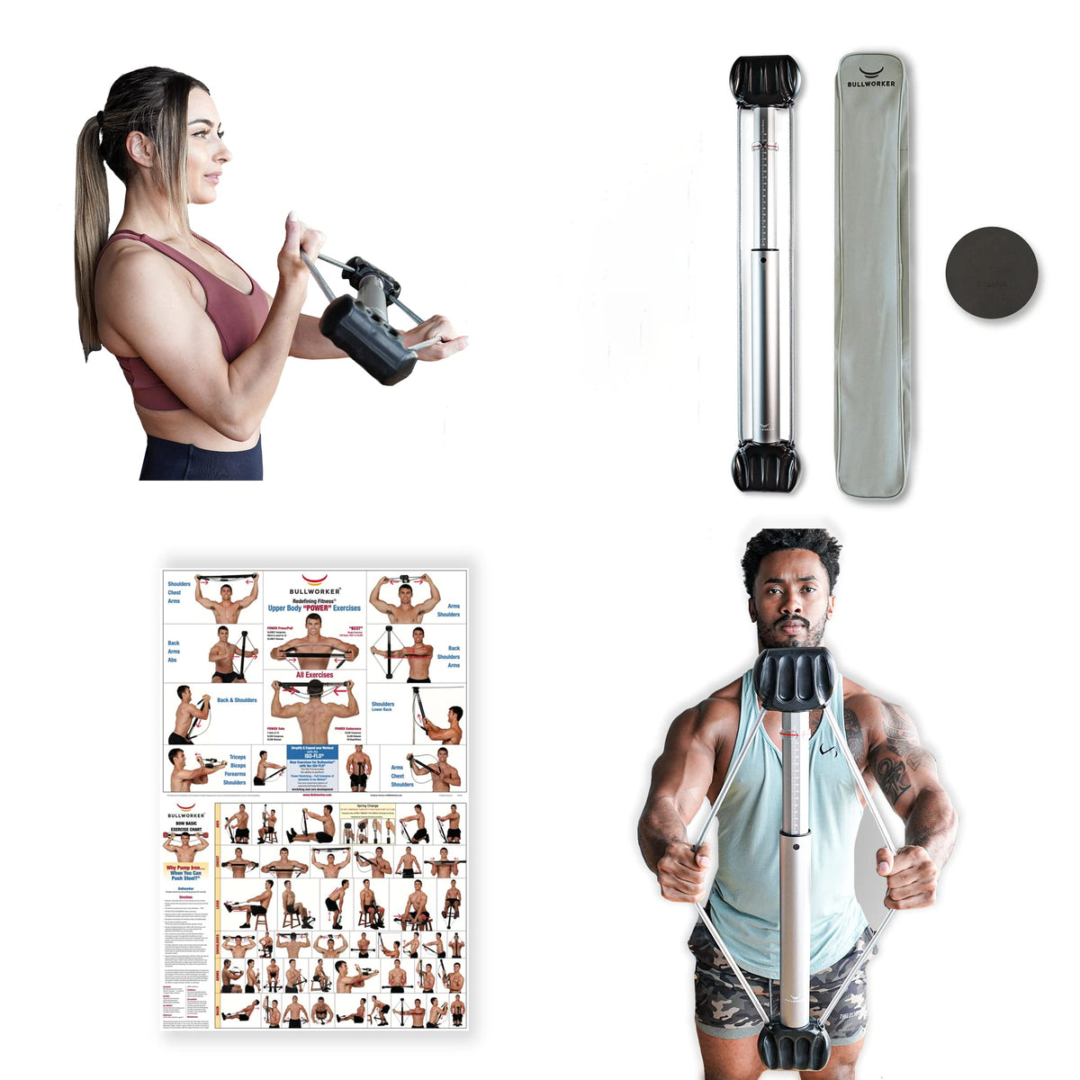Bullworker Bow Basic 28" Isometric Exercise Equipment, Portable Home Gym for Total Body Strength Training, Compact Home Gym with Non Slip Pad, Canvas Carrying Case, Workout System Home Gym