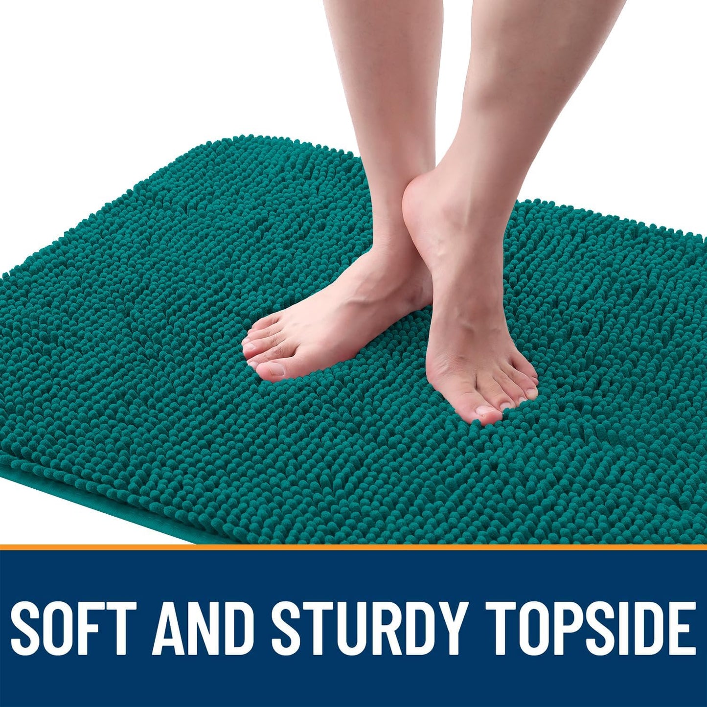 OLANLY Dog Door Mat - Absorbent Non-Slip Washable Doormat for Muddy Paws | 36x24, Lake Blue