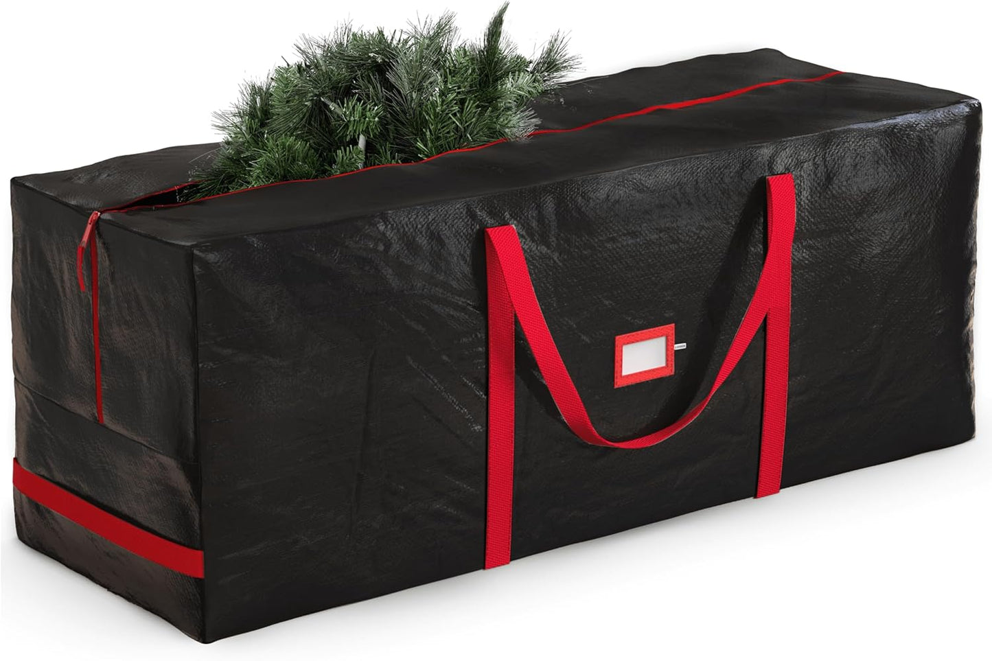 Zober Christmas Tree Storage Bag - Waterproof & Durable for 7.5 Ft Artificial Trees - Black with Label Slot
