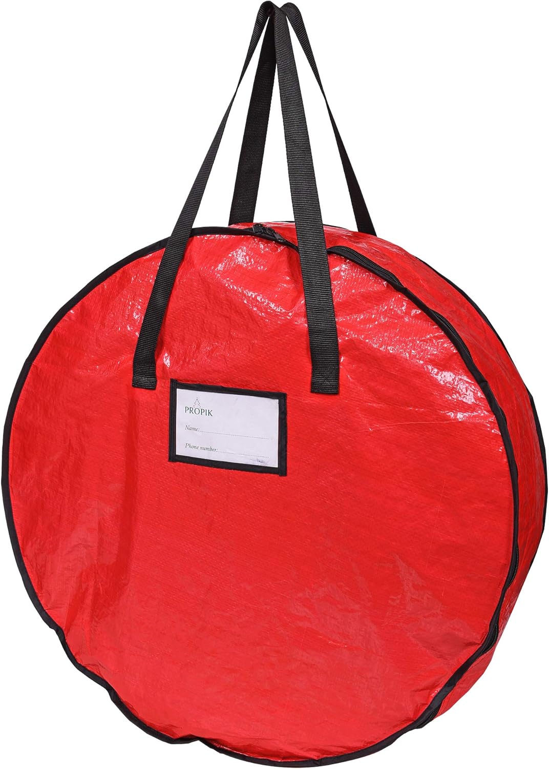 ProPik Christmas Wreath Storage Bag - Heavy-Duty Tear Resistant Container with Handles | 24” x 8” (Red)