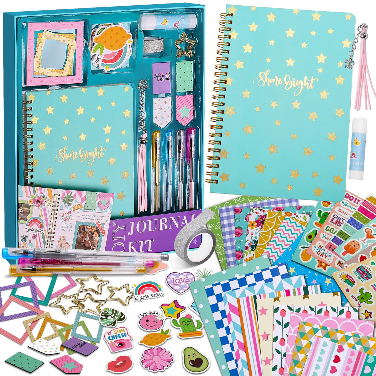 DIY Journal Kit for Girls, Scrapbook & Diary Supplies Set, Birthday Gifts for Teen Girls Craft Sets - Unleash Creativity Journaling Art Crafts Kit - Ideal Gifts for 8 9 10 11 12 13 14 Year Old Girl