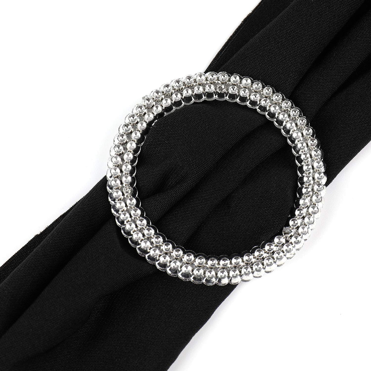 Tosnail 50 Pack Spandex Chair Sashes Wedding Chair Decoration Party Chairs Covers - Black
