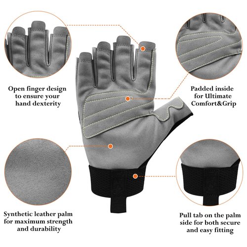 Intra-FIT Climbing Gloves, Lightweight, Breathable, Perfect for Rock, Tree, Wall, Mountain, Climbing