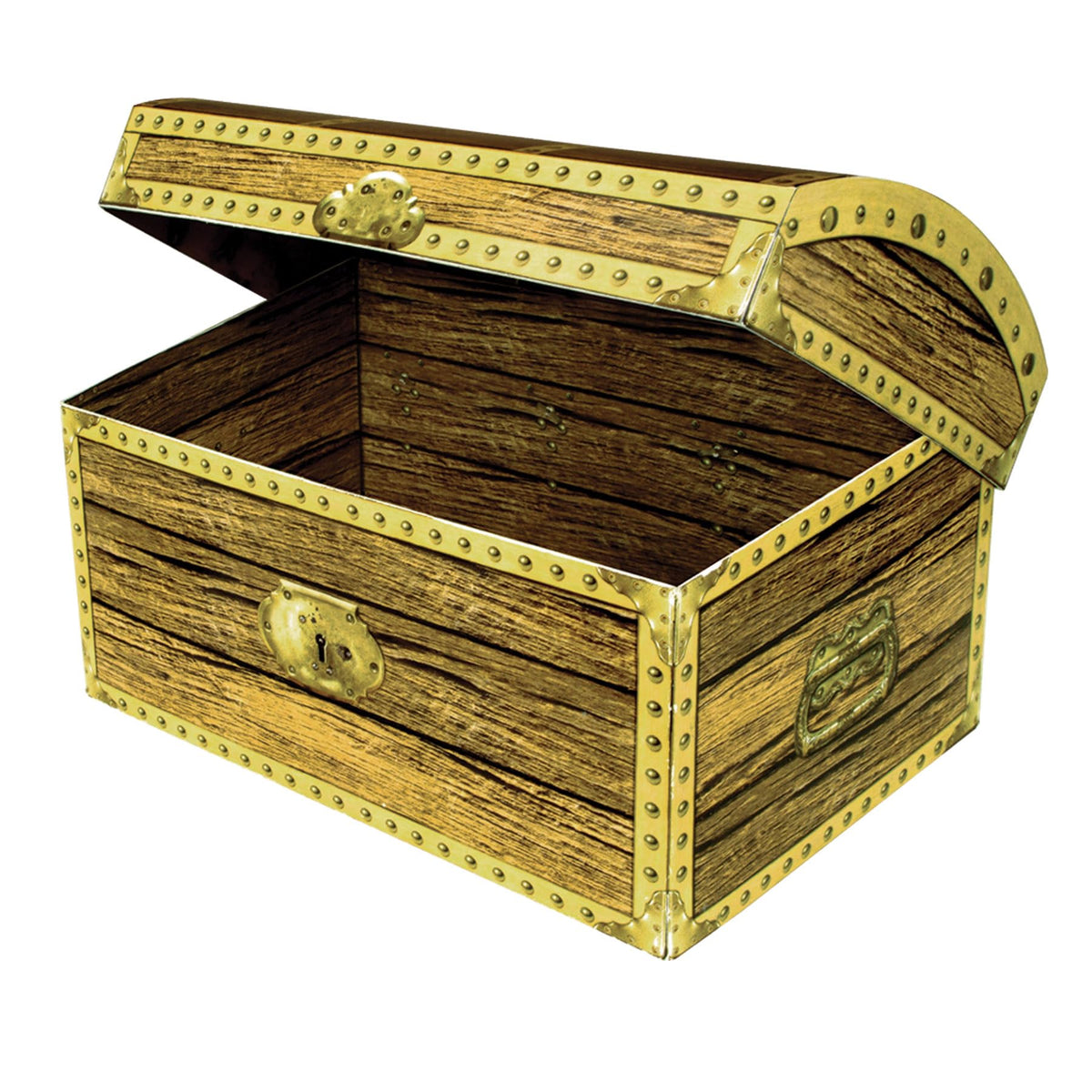 Beistle 3-D Treasure Chest Box, Pirate Party Favor & Table Decoration, Halloween Treat Display, Buried Treasure Prop & Accessory for Adventure Themed Events, 8" x 5½" x 5½"