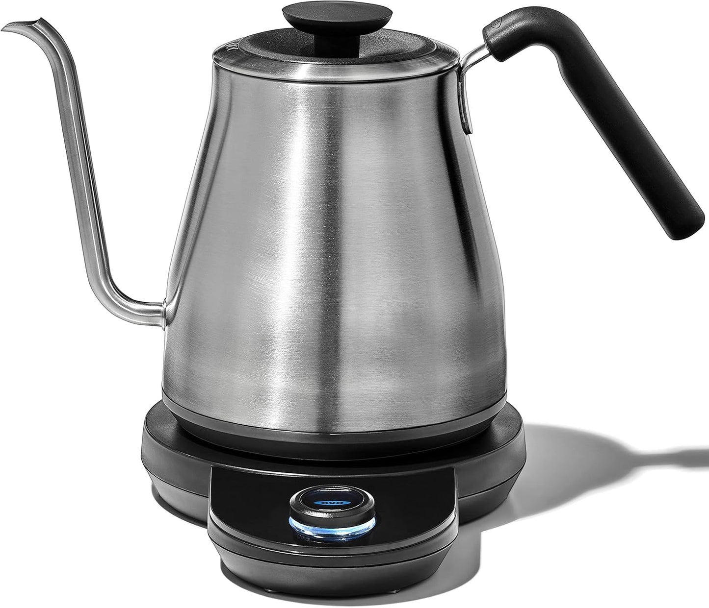 OXO Brew Gooseneck Electric Kettle - Adjustable Temperature Hot Water Kettle for Pour Over Coffee & Tea, 1L Stainless Steel