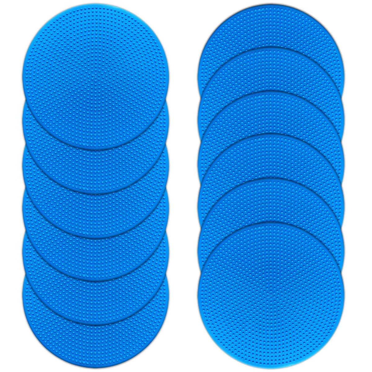 Vhxorrz Poly Spot Markers 4 inch 12 Pcs Non-Slip Rubber Floor Dots Flat Field Cones for Gym/PE Football, Soccer, Basketball, Training Agility Markers, Exercise Drills, Class Room Blue
