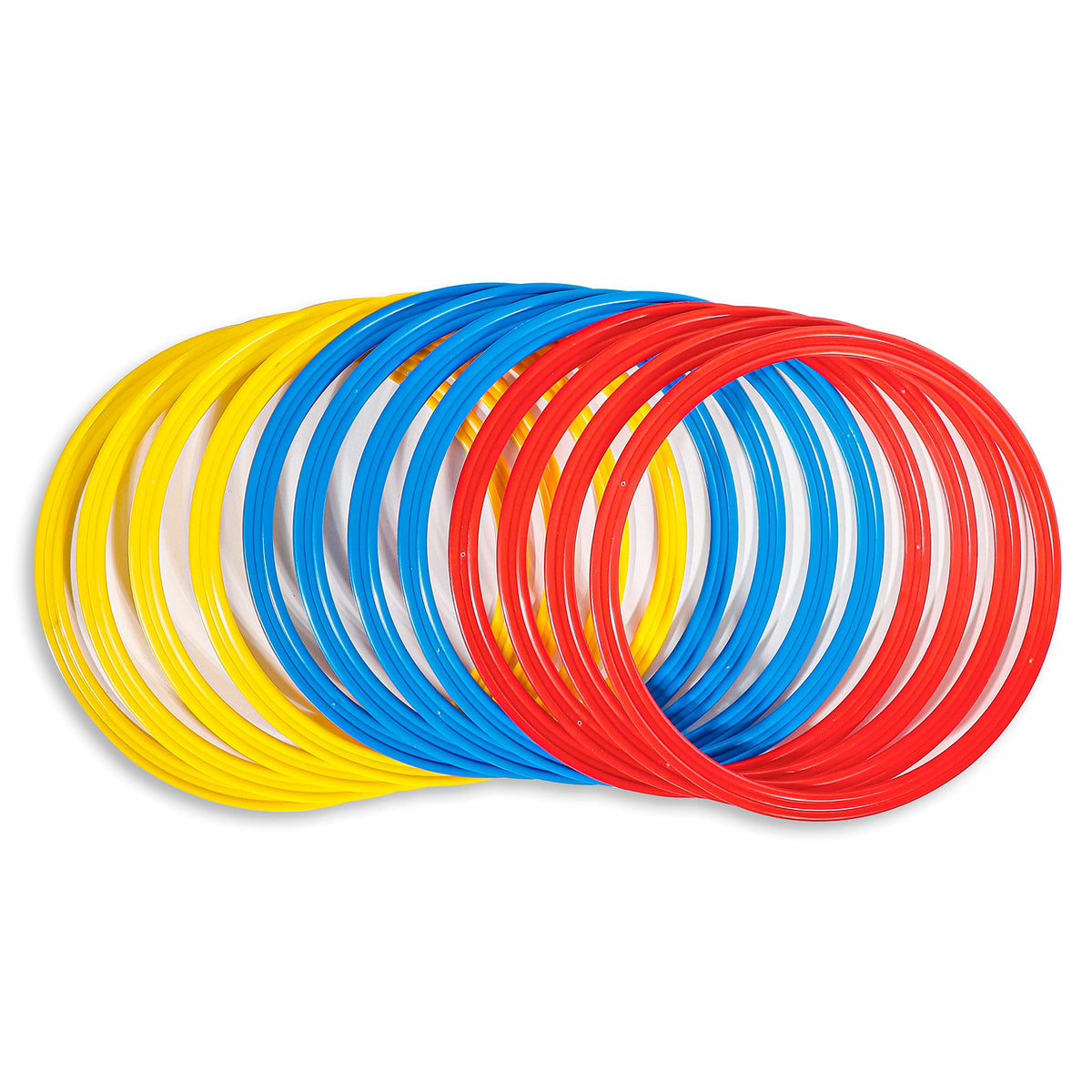 Speed & Agility Training Rings - Set of 12-12" Outer Diameter - with Carrycase - by Trademark Innovations (Red/Yellow/Blue)