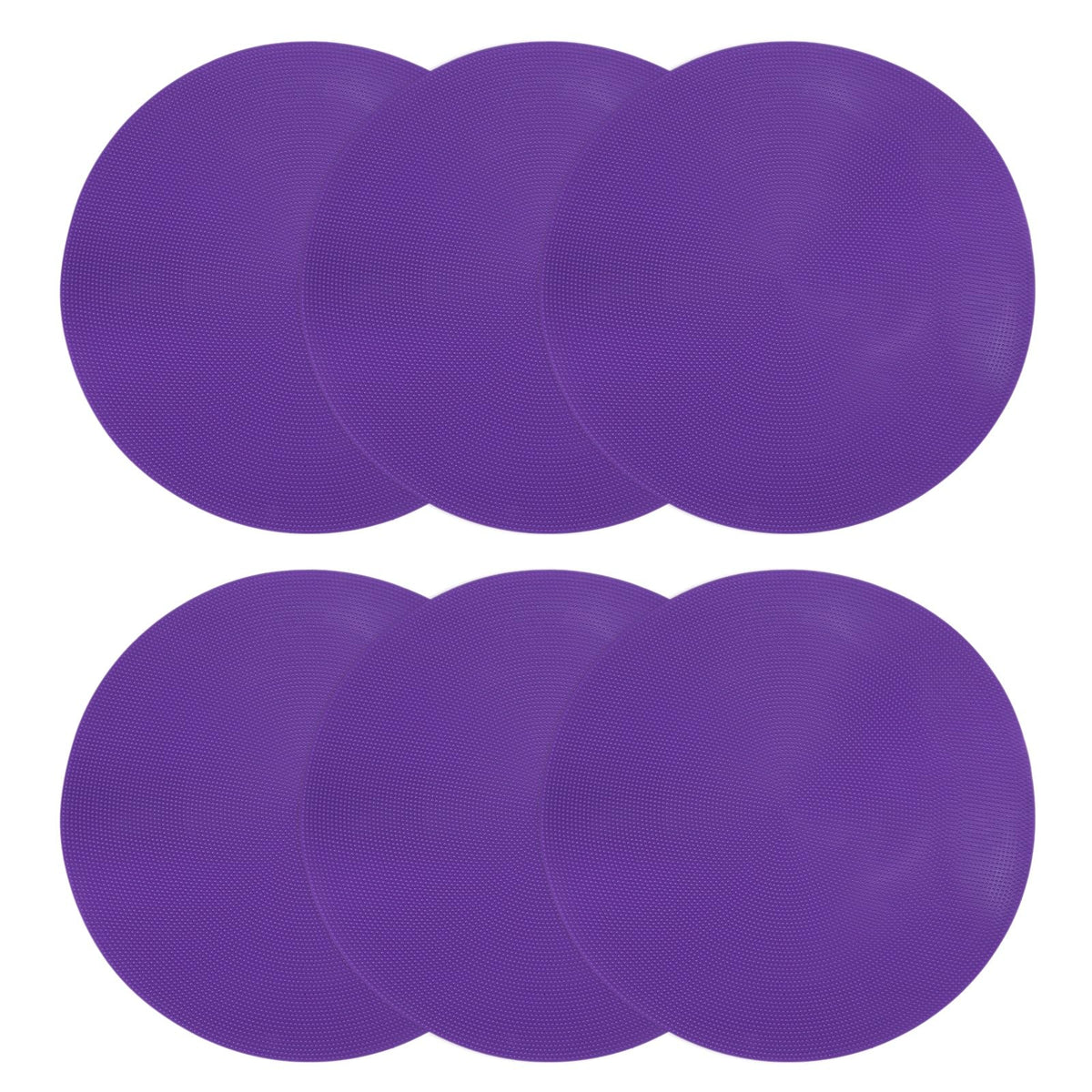 PATIKIL Spot Markers 12 Inch, 6 Pcs Non-Slip Floor Dots Agility Markers Flat Field Cones Poly Dots for Gym PE Speed Training Dance Soccer Basketball Sports, Purple