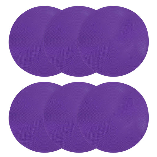 PATIKIL Spot Markers 12 Inch, 6 Pcs Non-Slip Floor Dots Agility Markers Flat Field Cones Poly Dots for Gym PE Speed Training Dance Soccer Basketball Sports, Purple