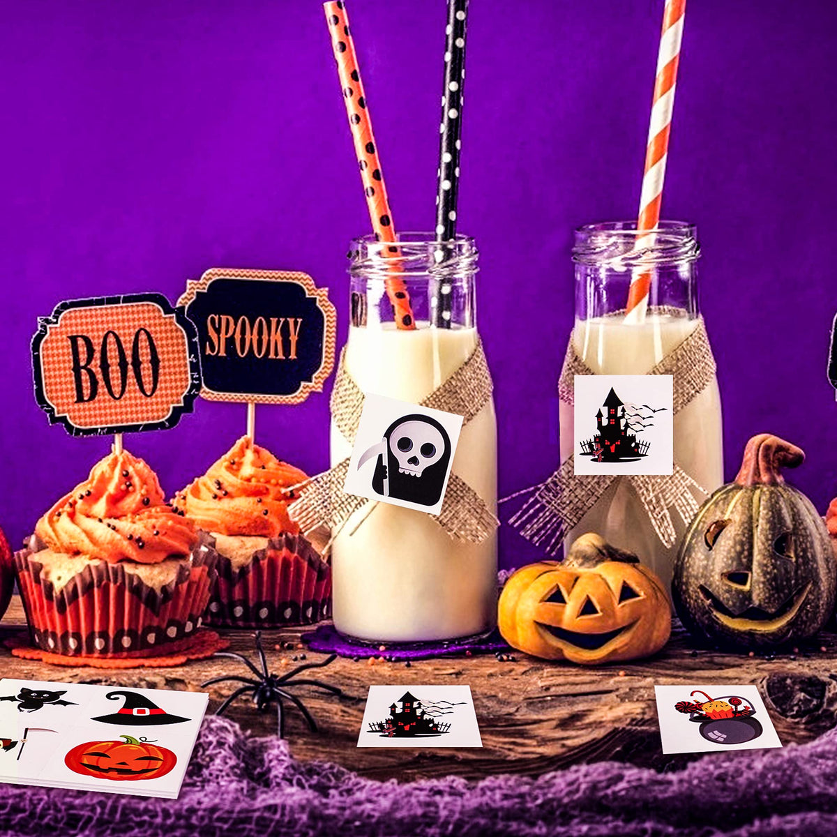 Max Fun 192pcs Halloween Party Favors Toys Stamps Halloween Stickers for Kids Halloween Party Supplies, Goodies Bags, Classroom Game Reward Prizes(Halloween)